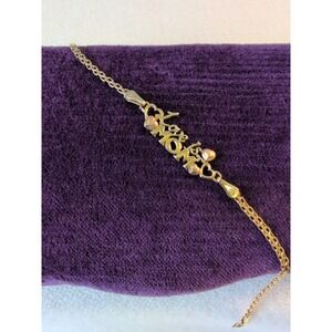 14k Yellow W/Rose Gold "Love Is Mom" Bracelet 7.5"